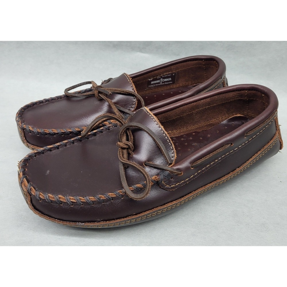Minnetonka 948 (Sz 8.5) Leather Driving Moccasins Men's Cordovan